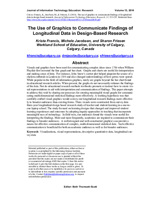 (PDF) The Use of Graphics to Communicate Findings of Longitudinal Data ...