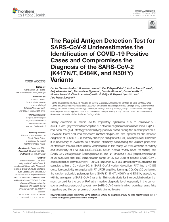 (PDF) The Rapid Antigen Detection Test for SARS-CoV-2 Underestimates ...