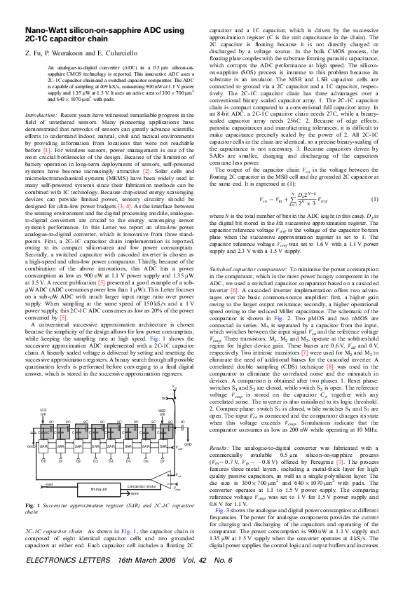 (PDF) Nano-Watt silicon-on-sapphire ADC using 2C-1C capacitor chain