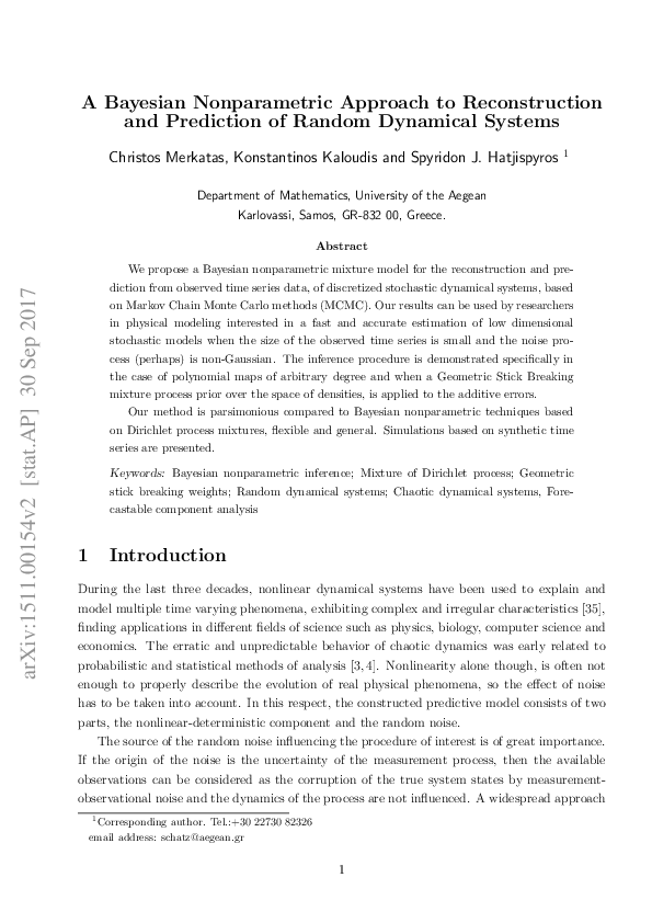 (PDF) A Bayesian nonparametric approach to reconstruction and ...