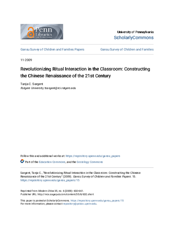 (PDF) Revolutionizing Ritual Interaction in the Classroom