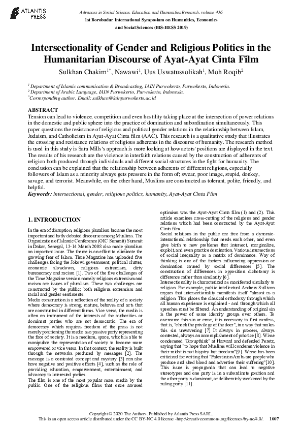 (PDF) Intersectionality of Gender and Religious Politics in the ...