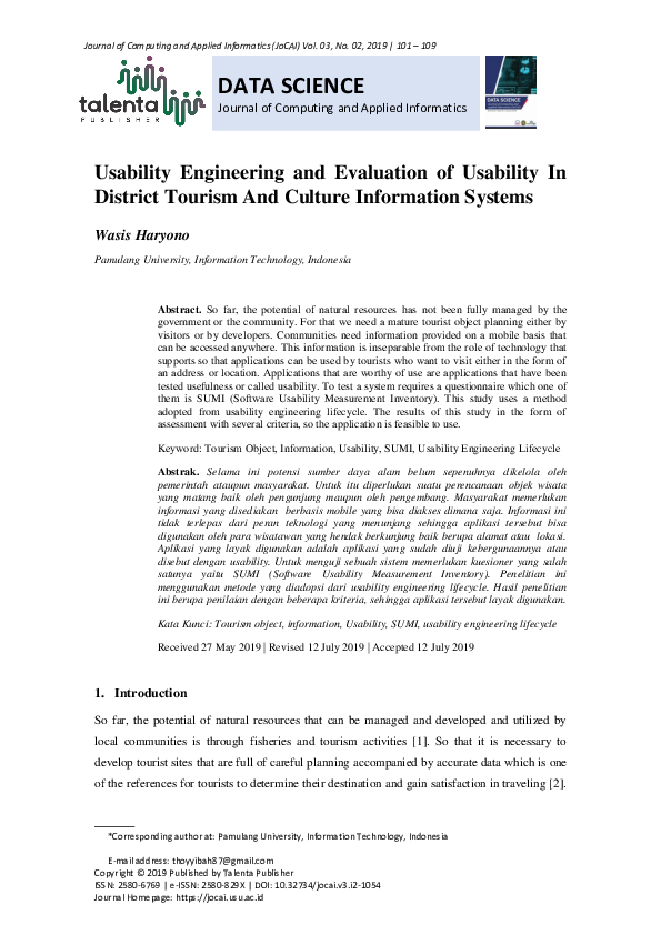 (PDF) Usability Engineering and Evaluation of Usability In District ...