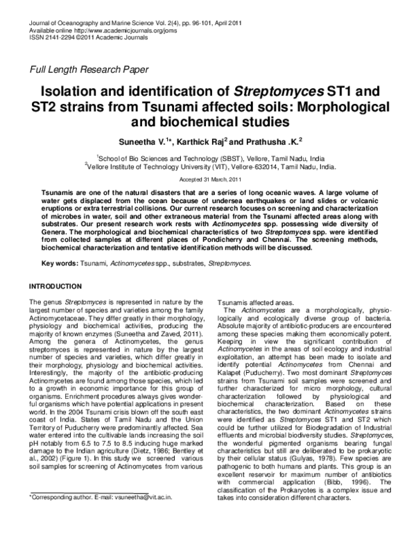 (PDF) Isolation and identification of Streptomyces ST1 and ST2 strains ...