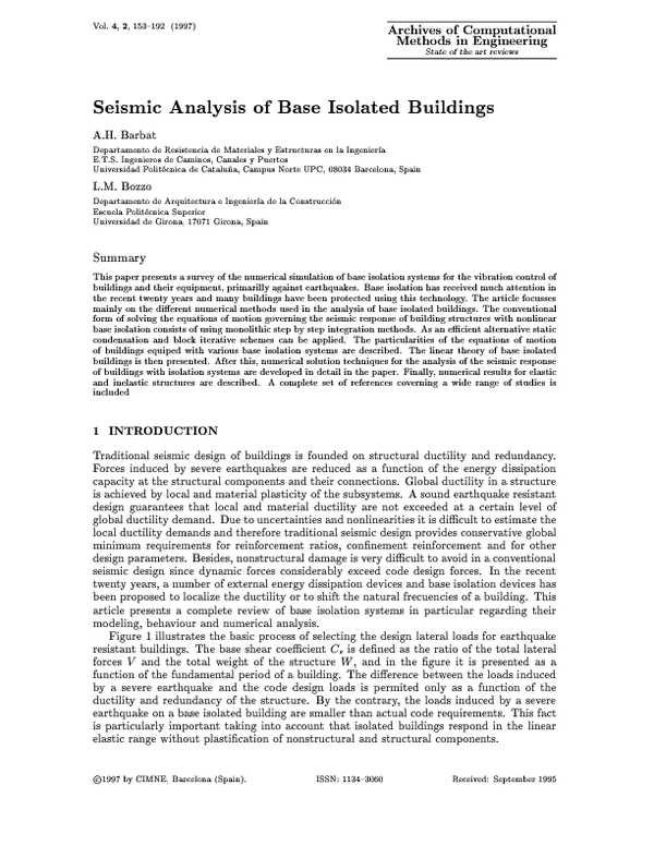 (PDF) Seismic analysis of base isolated buildings