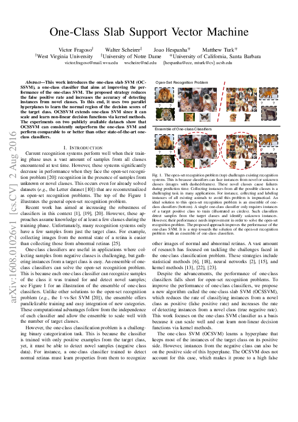 (PDF) One-class slab support vector machine