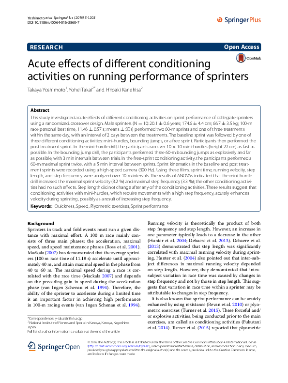(PDF) Acute effects of different conditioning activities on running ...