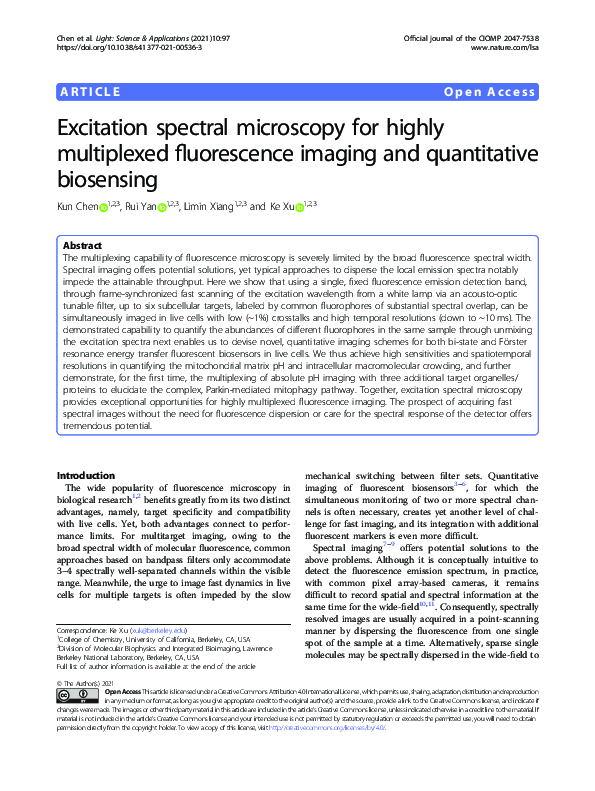 (PDF) Excitation spectral microscopy for highly multiplexed ...