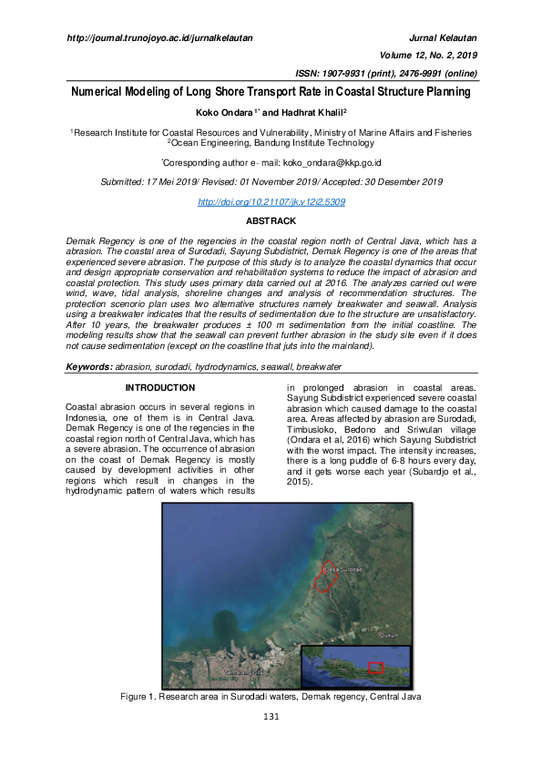 (PDF) Numerical Modeling of Long Shore Transport Rate in Coastal ...