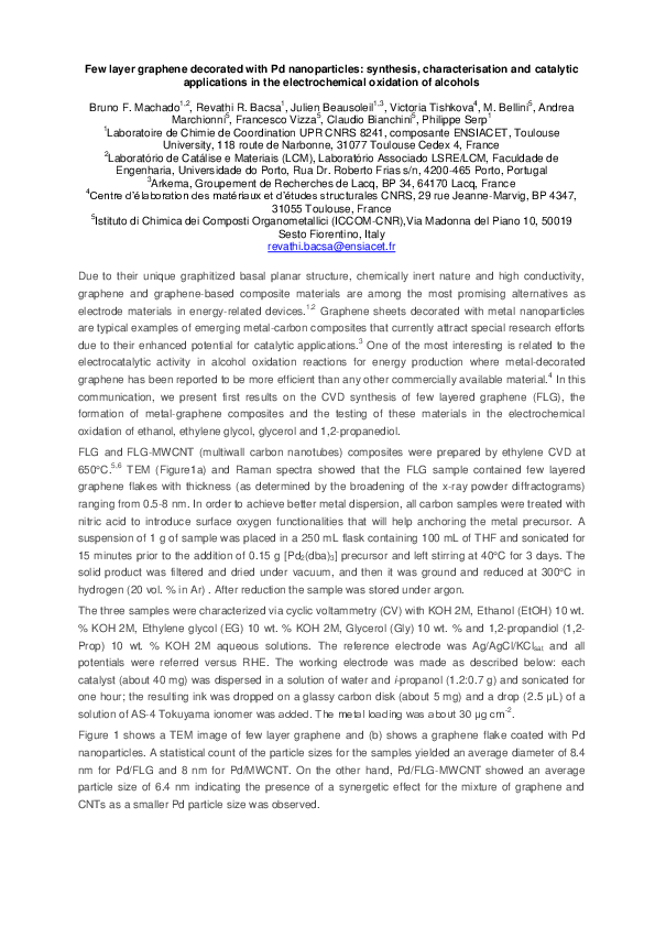 (PDF) Few layer graphene decorated with Pd nanoparticles: synthesis ...