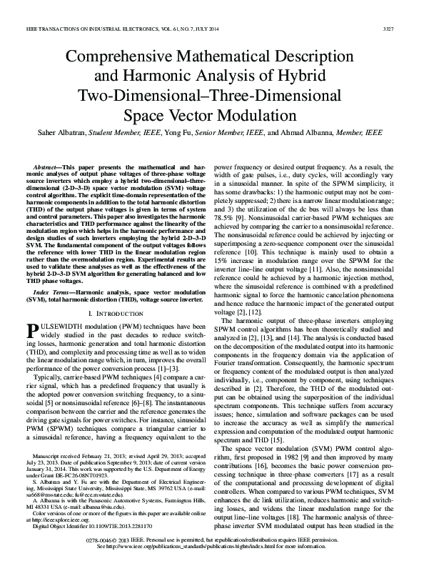 (PDF) Comprehensive Mathematical Description and Harmonic Analysis of ...