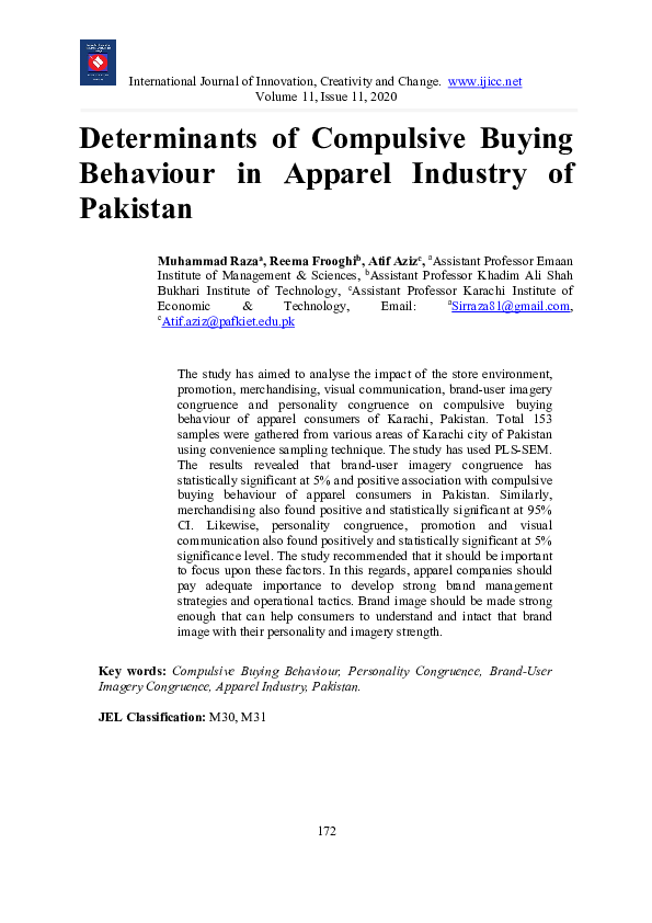 (PDF) Determinants of Compulsive Buying Behaviour in Apparel Industry ...