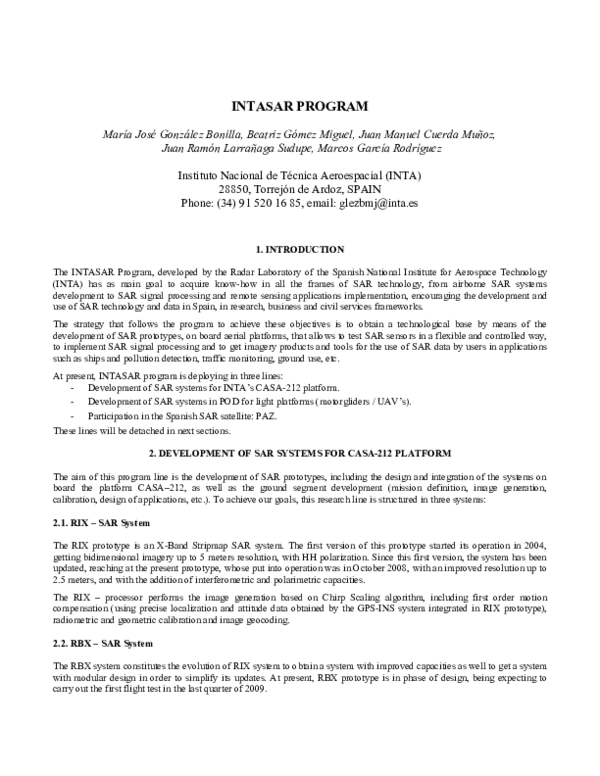 (PDF) INTASAR Program