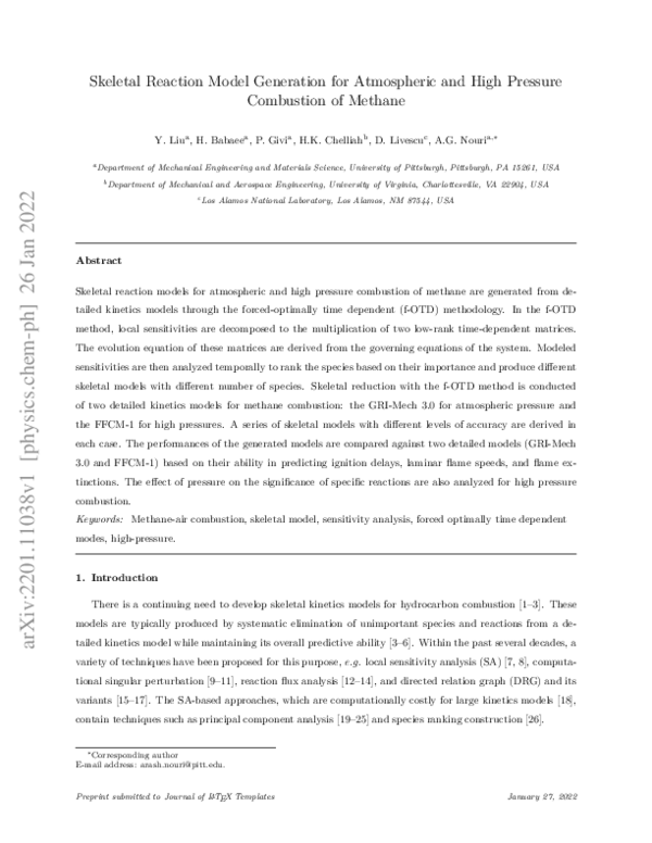 (PDF) Skeletal Reaction Model Generation for Atmospheric and High ...