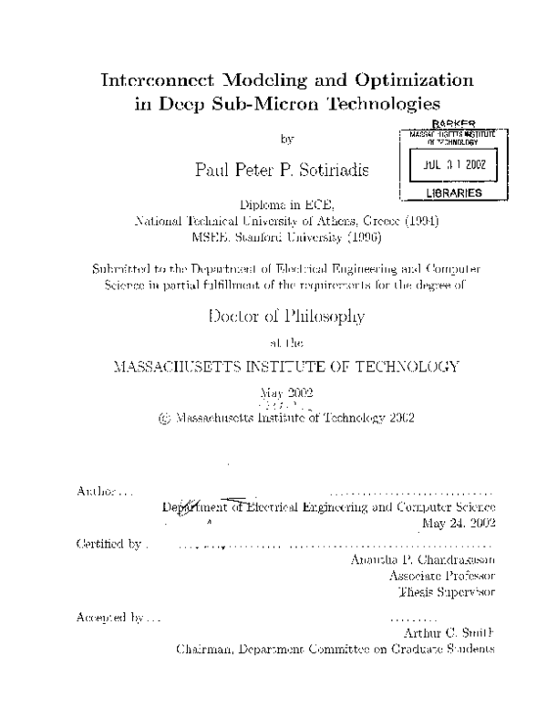 (PDF) Interconnect modeling and optimization in deep sub-micron ...