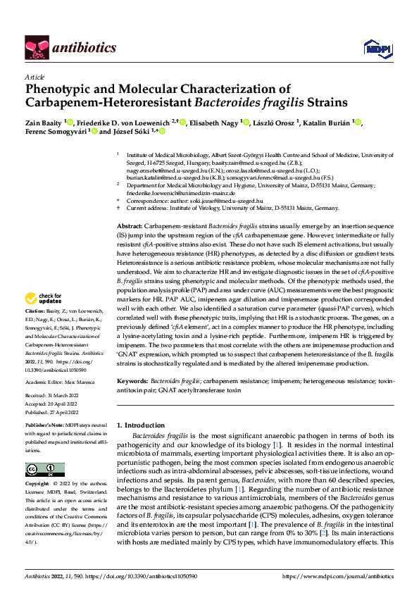 (PDF) Phenotypic and Molecular Characterization of Carbapenem ...