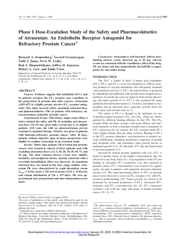 (PDF) Phase I dose-escalation study of the safety and pharmacokinetics ...