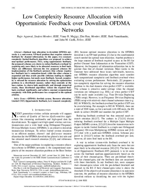 (PDF) Low complexity resource allocation with opportunistic feedback ...