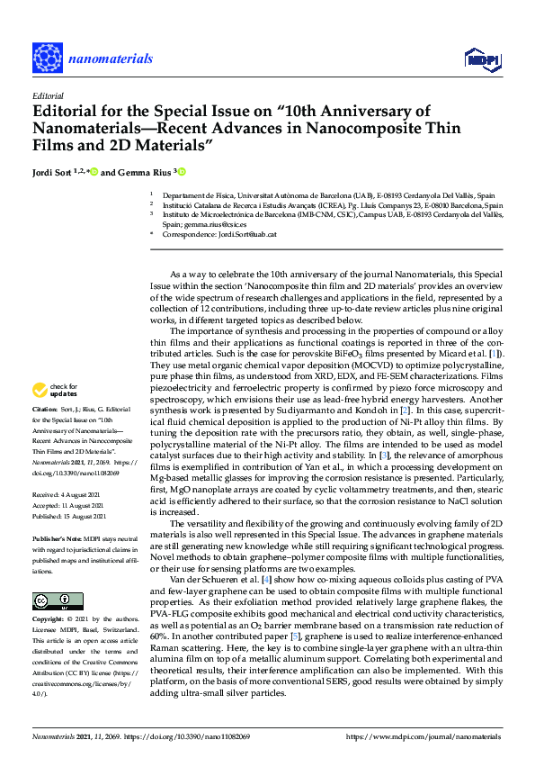 (PDF) Editorial for the Special Issue on “10th Anniversary of ...
