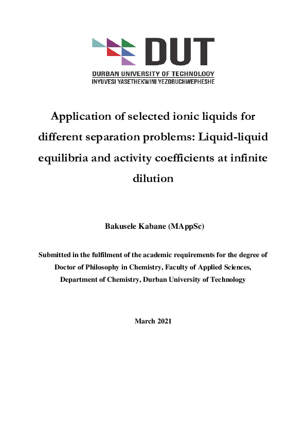 (PDF) Application of selected ionic liquids for different separation ...