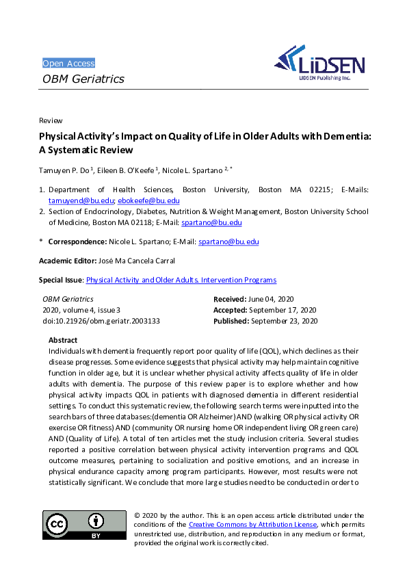 (PDF) Physical Activity’s Impact on Quality of Life in Older Adults ...