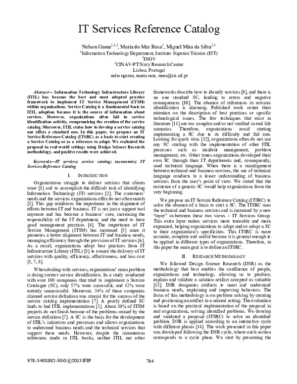 (PDF) IT Services Reference Catalog