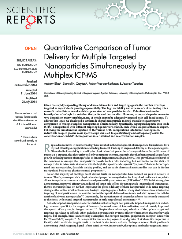 (PDF) Quantitative comparison of tumor delivery for multiple targeted ...