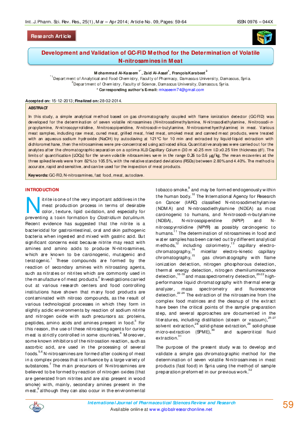 (PDF) Development and validation of a GC-FID method for quantitation of ...