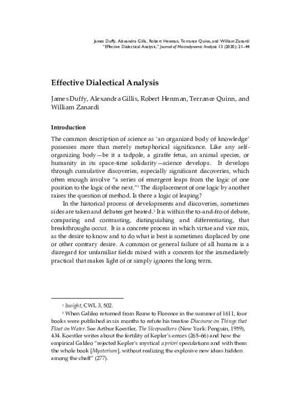 (PDF) Effective Dialectical Analysis