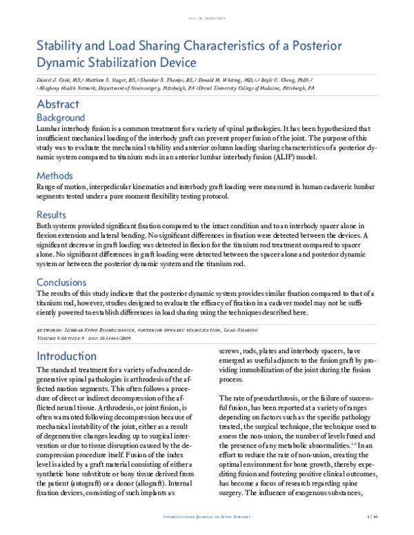 (PDF) Stability and Load Sharing Characteristics of a Posterior Dynamic ...