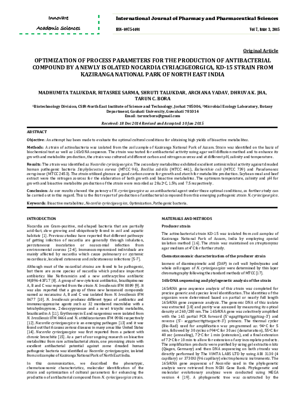 (PDF) Optimization of Process Parameters for the Production of ...