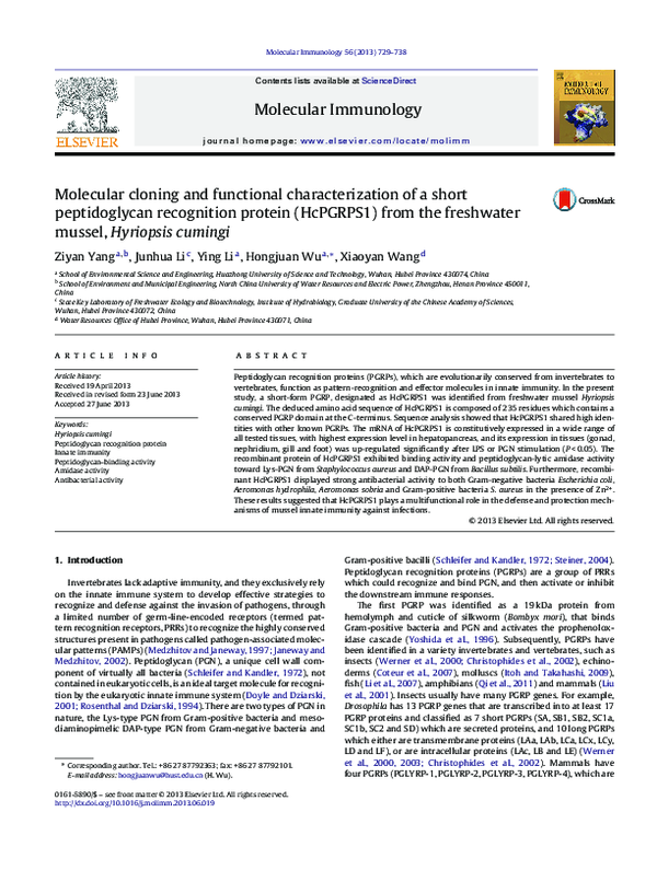 (PDF) Molecular cloning and functional characterization of a GABA ...