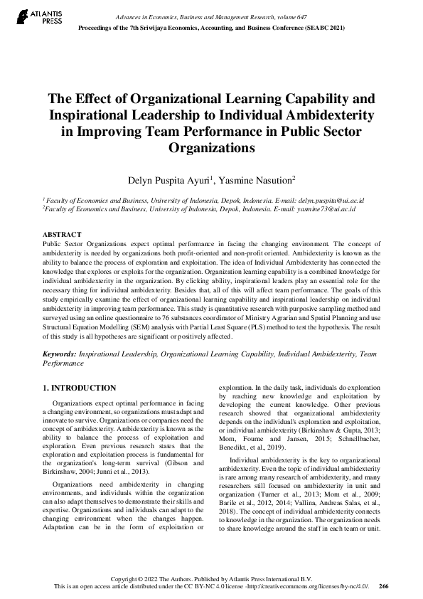 (PDF) The Effect of Organizational Learning Capability and ...