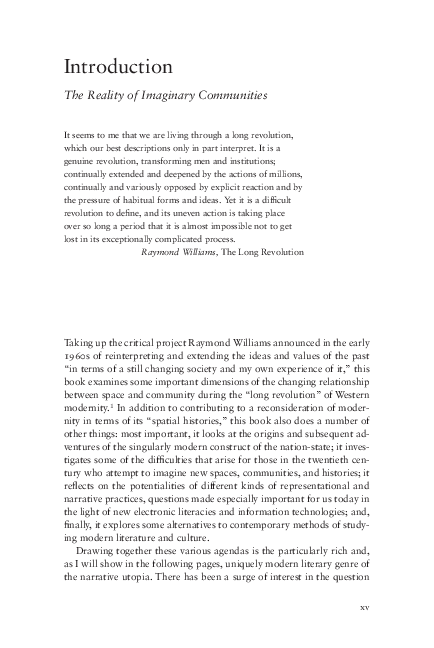 (PDF) Introduction: The Reality of Imaginary Communities