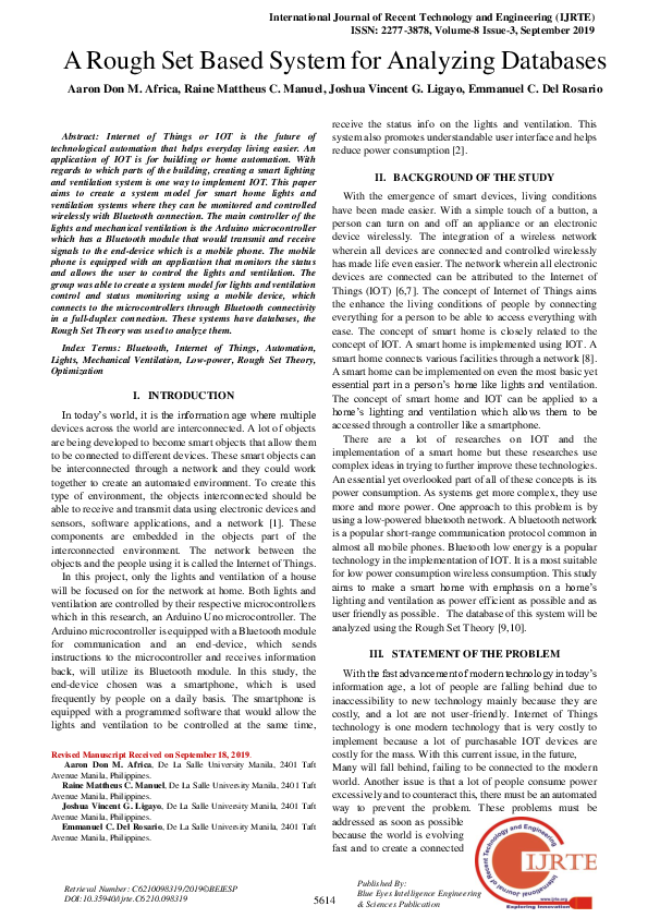 (PDF) A Rough Set based System for Analyzing Databases
