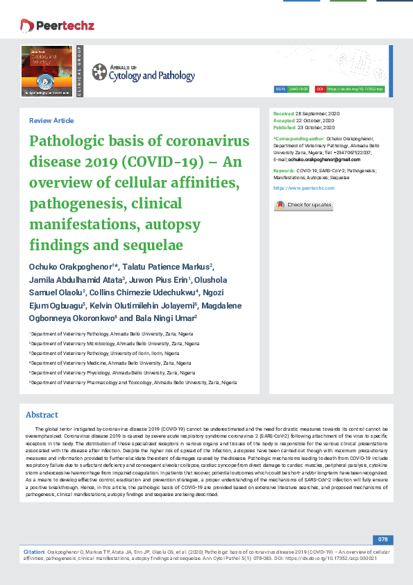(PDF) Pathologic basis of coronavirus disease 2019 (COVID-19) – An ...