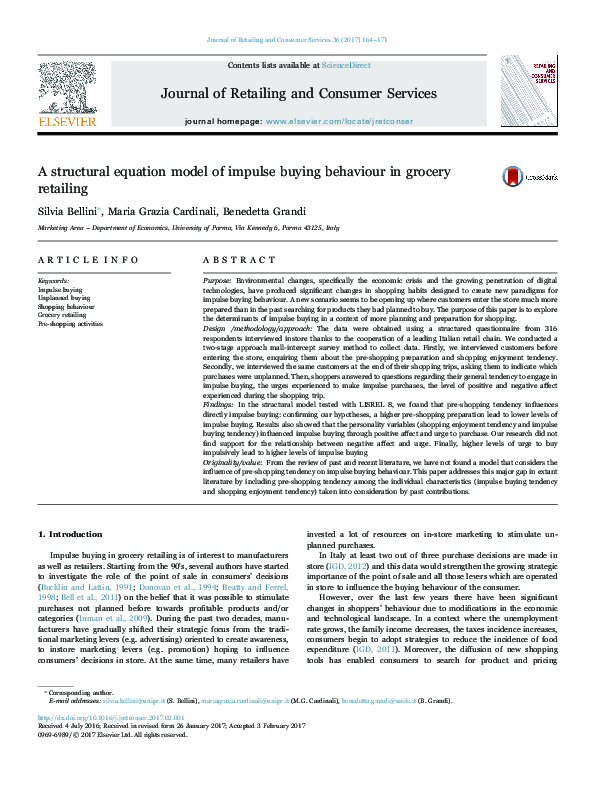(PDF) A structural equation model of impulse buying behaviour in ...