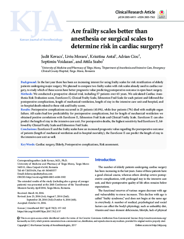 (PDF) Are frailty scales better than anesthesia or surgical scales to ...