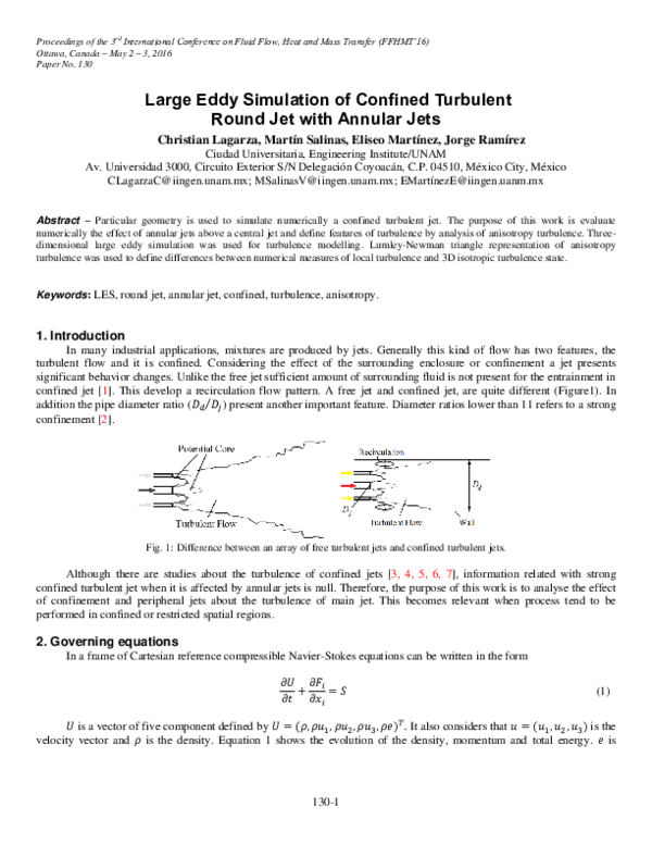 (PDF) Large Eddy Simulation of Confined Turbulent Round Jet with ...