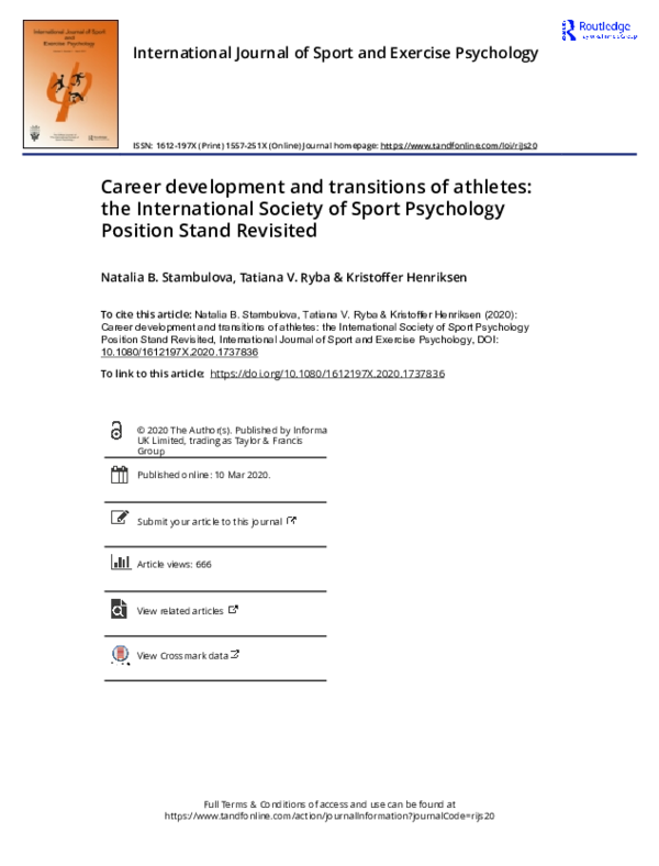 (PDF) Career Development and Transitions of Athletes