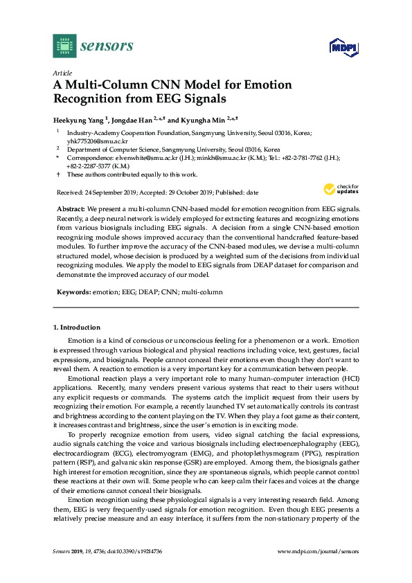 (PDF) A Multi-Column CNN Model for Emotion Recognition from EEG Signals