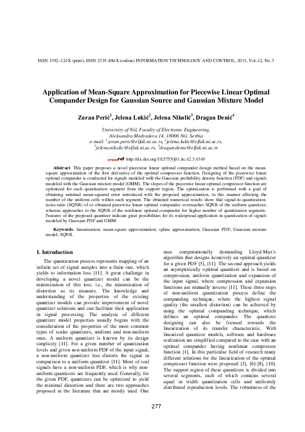 (PDF) Application of Mean-Square Approximation for Piecewise Linear ...