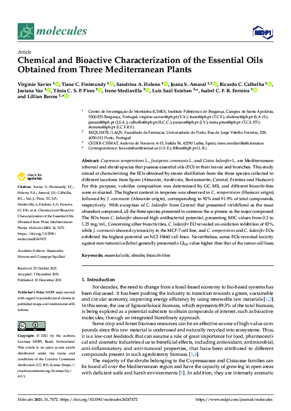 (PDF) Chemical and Bioactive Characterization of the Essential Oils ...