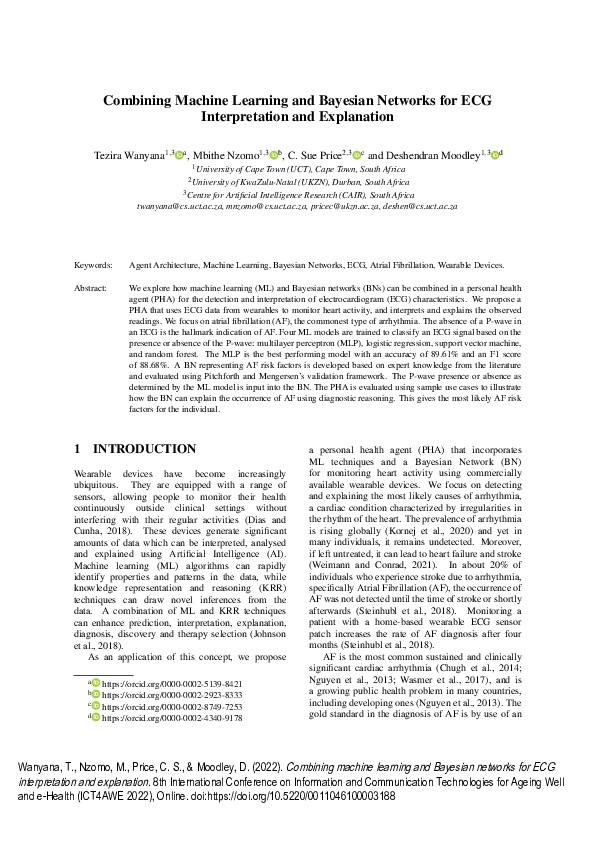 (PDF) Combining machine learning and Bayesian networks for ECG ...