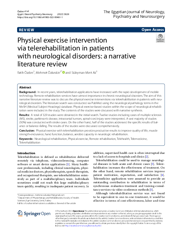(PDF) Physical exercise intervention via telerehabilitation in patients ...