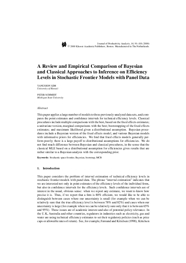 (PDF) A Review and Empirical Comparison of Bayesian and Classical ...