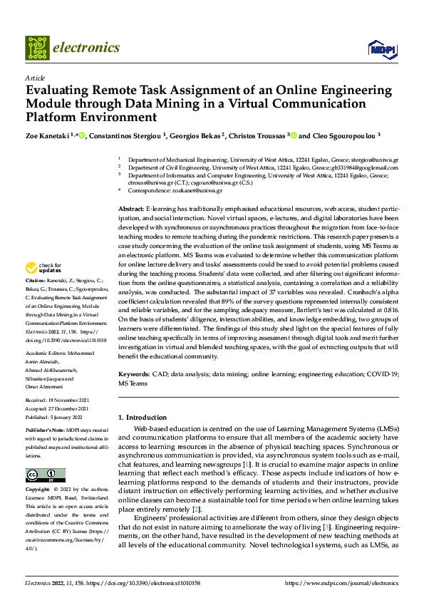 (PDF) Evaluating Remote Task Assignment of an Online Engineering Module ...