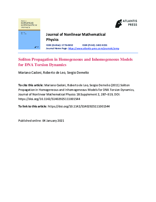 (PDF) Soliton Propagation in Homogeneous and Inhomogeneous Models for ...