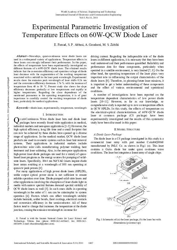 (PDF) Experimental Parametric Investigation Of Temperature Effects On ...