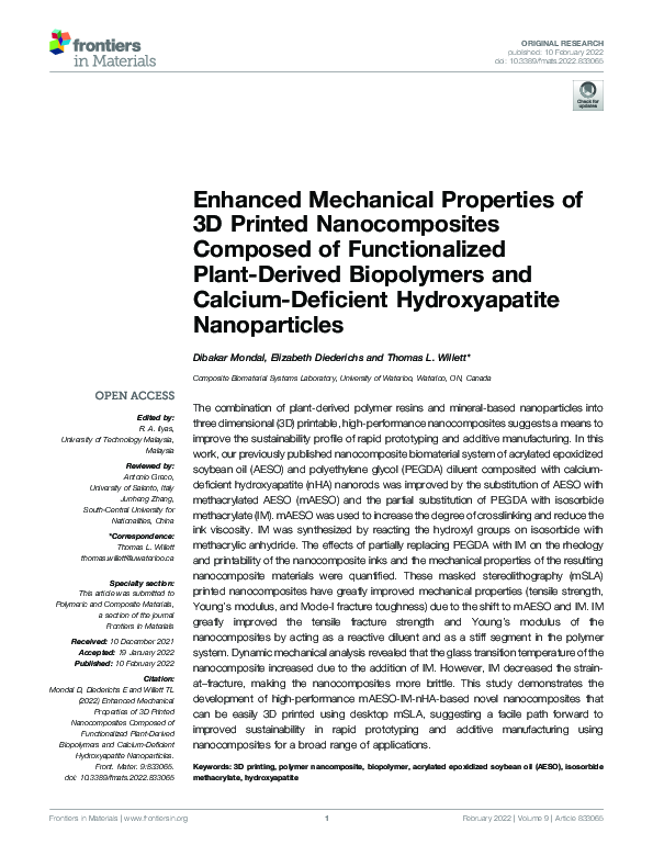 (PDF) Enhanced Mechanical Properties of 3D Printed Nanocomposites ...